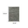 8' x 10' Blue & Purple Oriental Power Loom Stain Resistant Area Rug