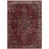 8' x 10' Red and Gold Oriental Power Loom Stain Resistant Area Rug
