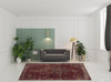 8' x 10' Red and Gold Oriental Power Loom Stain Resistant Area Rug