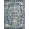 8' x 10' Blue Floral Stain Resistant Area Rug