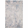 8' x 10' Grey and Blue Abstract Power Loom Stain Resistant Area Rug