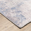 8' x 10' Grey and Blue Abstract Power Loom Stain Resistant Area Rug