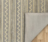 8' x 10' Blue and Beige Chevron Striped Area Rug