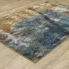 8' x 10' Blue Gold Teal Rust Grey and Beige Abstract Power Loom Stain Resistant Area Rug