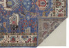 8' x 10' Blue and Red Wool Floral Hand Knotted Stain Resistant Area Rug