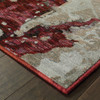 8' x 10' Red and Beige Abstract Power Loom Stain Resistant Area Rug