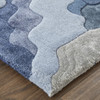 8' x 10' Ivor Gray and Blue Wool Abstract Tufted Handmade Area Rug