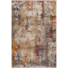 8' x 10' Gray and Ivory Abstract Power Loom Distressed Stain Resistant Area Rug