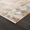 8' x 10' Gray and Ivory Abstract Power Loom Distressed Stain Resistant Area Rug