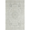 8' x 10' Ivory Gray and Taupe Floral Power Loom Stain Resistant Area Rug