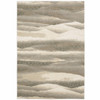 8' x 10' Grey Blue and Teal Abstract Power Loom Stain Resistant Area Rug