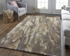 8' x 10' Brown Gray and Tan Wool Abstract Tufted Handmade Stain Resistant Area Rug