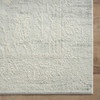 8' x 10' Ivory and Gray Floral Power Loom Distressed Stain Resistant Area Rug