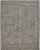 8' x 10' Gray Taupe and Silver Wool Floral Tufted Handmade Distressed Area Rug