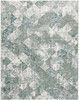 8' x 10' Green and Ivory Patchwork Distressed Stain Resistant Area Rug