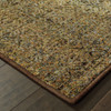 8' x 10' Brown Gold Rust Blue and Green Geometric Power Loom Stain Resistant Area Rug