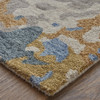 8' x 10' Gray Blue and Gold Wool Abstract Tufted Handmade Stain Resistant Area Rug