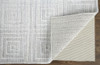 8' x 10' White and Silver Striped Hand Woven Rectangle Area Rug