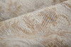 8' x 10' Ivory and Orange Floral Hand Knotted Stain Resistant Area Rug
