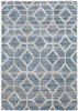 8' x 10' Blue and Ivory Geometric Power Loom Stain Resistant Area Rug