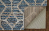 8' x 10' Blue and Ivory Geometric Power Loom Stain Resistant Area Rug