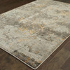 8' x 10' Grey and Gold Abstract Power Loom Stain Resistant Area Rug