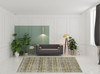 8' x 10' Green Grey and Purple Abstract Power Loom Stain Resistant Area Rug