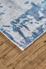 8' x 10' Blue and Ivory Abstract Hand Woven Area Rug