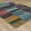 8' x 10' Purple Blue Teal Gold Green Red and Pink Geometric Power Loom Area Rug