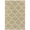 8' x 10' Beige & Ivory Geometric Power Loom Stain Resistant Area Rug