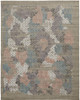 8' x 10' Pink Blue and Taupe Abstract Hand Woven Area Rug