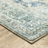 8' x 10' Grey Blue and Ivory Oriental Power Loom Stain Resistant Area Rug