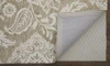 8' x 10' Tan and Ivory Wool Paisley Tufted Handmade Stain Resistant Area Rug