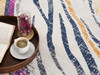 8' x 10' Blue and Gold Camouflage Dhurrie Area Rug