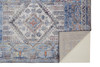 8' x 10' Blue Gray and Ivory Floral Stain Resistant Area Rug