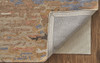 8' x 10' Tan and Blue Wool Abstract Tufted Handmade Stain Resistant Area Rug