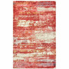 8' x 10' Pink and Red Abstract Hand Loomed Stain Resistant Area Rug