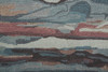 8' x 10' Blue Red and Ivory Wool Abstract Tufted Handmade Stain Resistant Area Rug