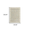 8' x 10' Grey Ivory Tan Brown and Gold Oriental Power Loom Stain Resistant Area Rug