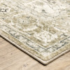 8' x 10' Tan Ivory Grey and Beige Oriental Power Loom Stain Resistant Area Rug