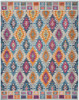 8' x 10' Blue and Pink Ogee Power Loom Area Rug