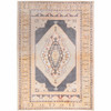 8' x 10' Grey and Gold Oriental Power Loom Stain Resistant Area Rug