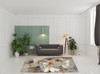 8' x 10' Tan Gray and Green Wool Floral Tufted Handmade Area Rug