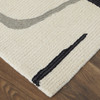 8' x 10' Ivory Gray and Black Wool Abstract Tufted Handmade Area Rug
