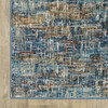 8' x 10' Blue Teal Gold Rust and Beige Abstract Power Loom Stain Resistant Area Rug