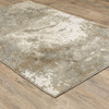 8' x 10' Grey Beige and Ivory Abstract Power Loom Stain Resistant Area Rug
