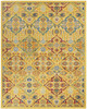 8' x 10' Yellow Floral Power Loom Area Rug