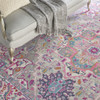 8' x 10' Pink & Gray Power Loom Area Rug