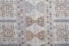 8' x 10' Orange Gray and White Geometric Power Loom Distressed Stain Resistant Area Rug