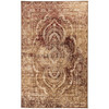 8' x 10' Maroon and Gold Abstract Power Loom Distressed Stain Resistant Area Rug